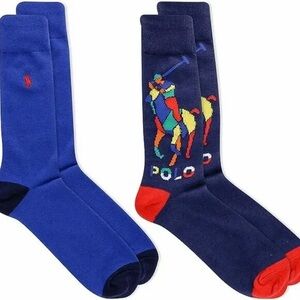 NWT Polo Ralph Lauren Socks Men’s- Polo Rider- Size 10-13.- 2 PAIR